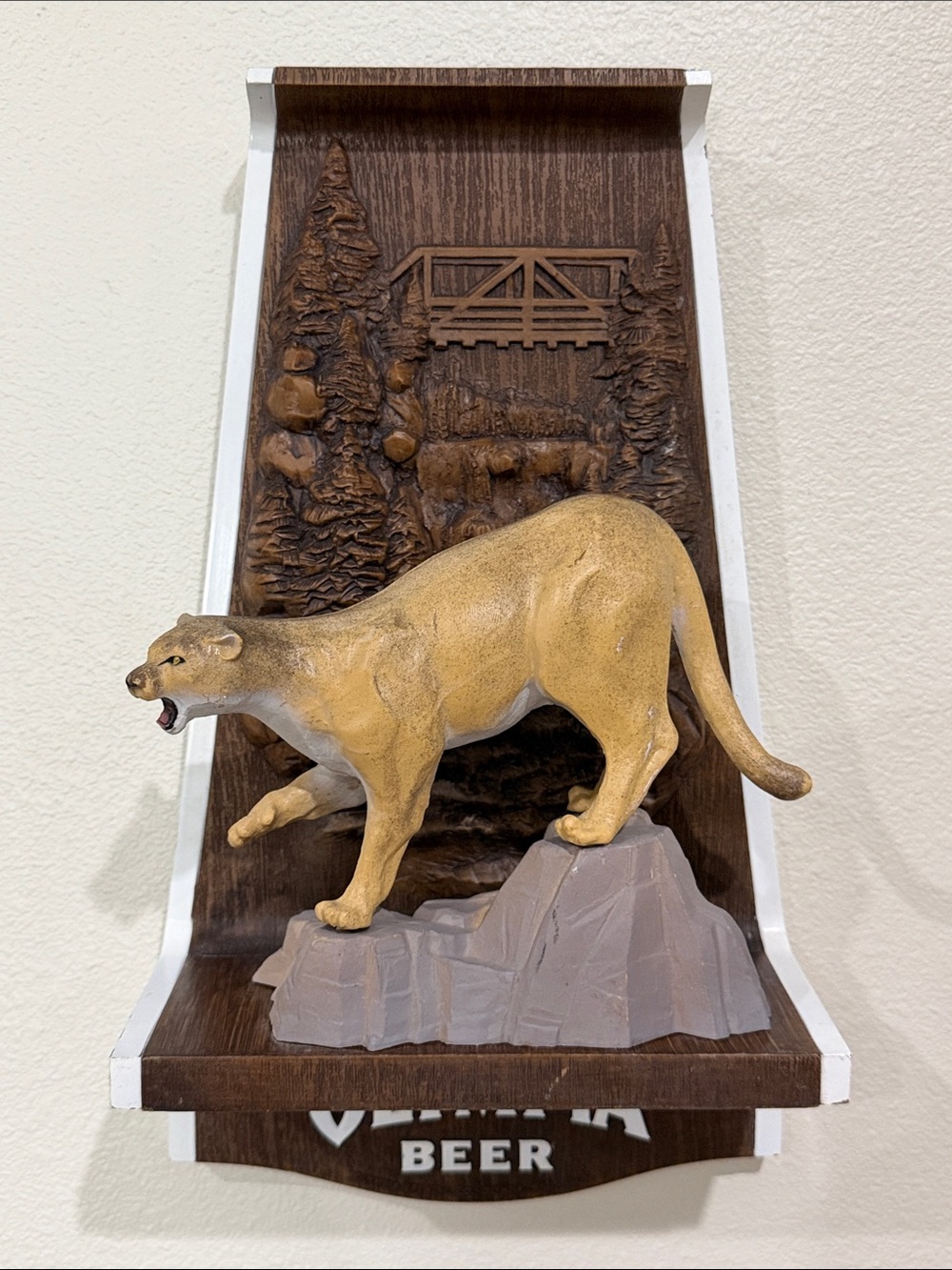 Olympia Beer 3D wall plaque from the Wildlife Series Mountain Lion Man Cave